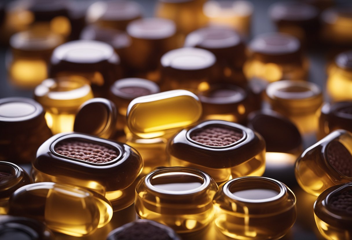 A jar of Beef Organ Capsules surrounded by glowing, radiant skin